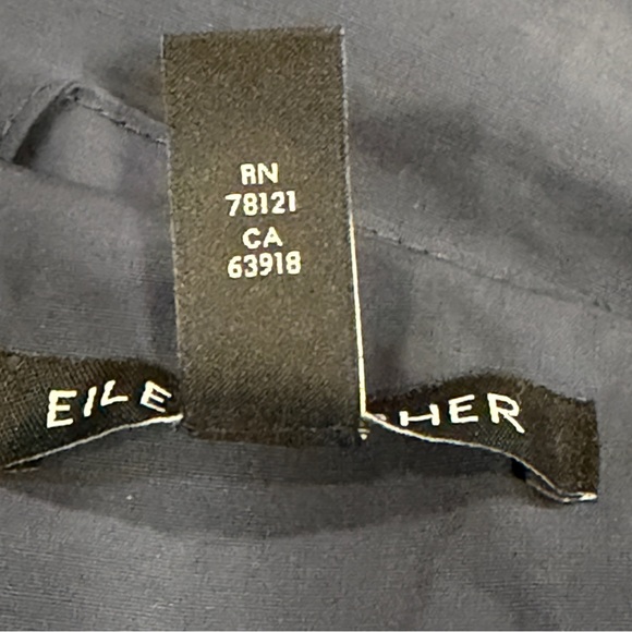 Eileen Fisher Jacket Navy Nylon Cotton Hood Relax Lagenlook Classic Minimal P/S - Picture 4 of 12